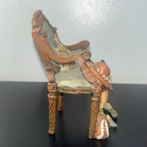 Fancy Victorian Chair Figurine Decorated with Lady's Accessories Miniature 5 in - Picture 4 of 11